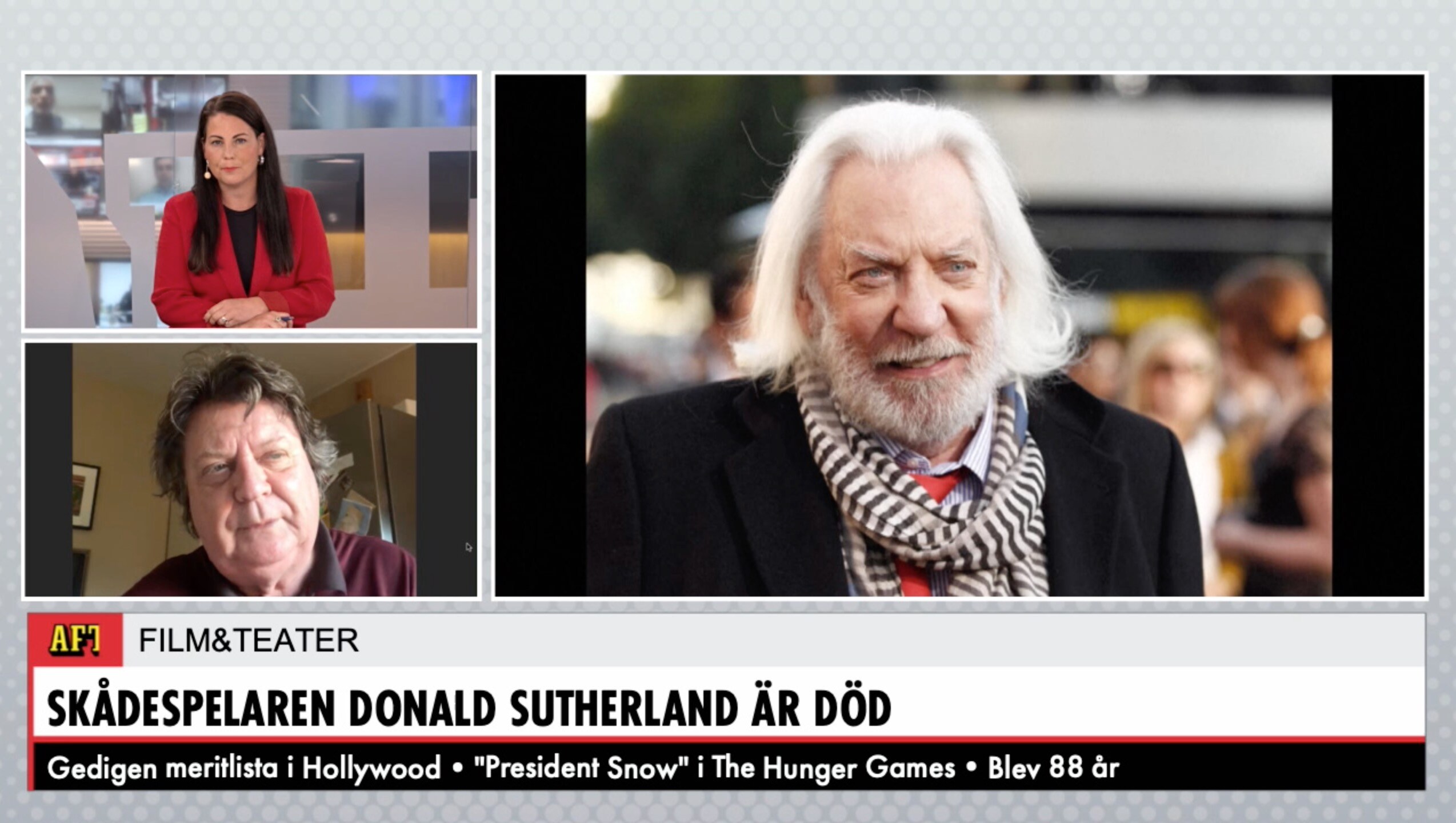 Skådespelaren Donald Sutherland är död