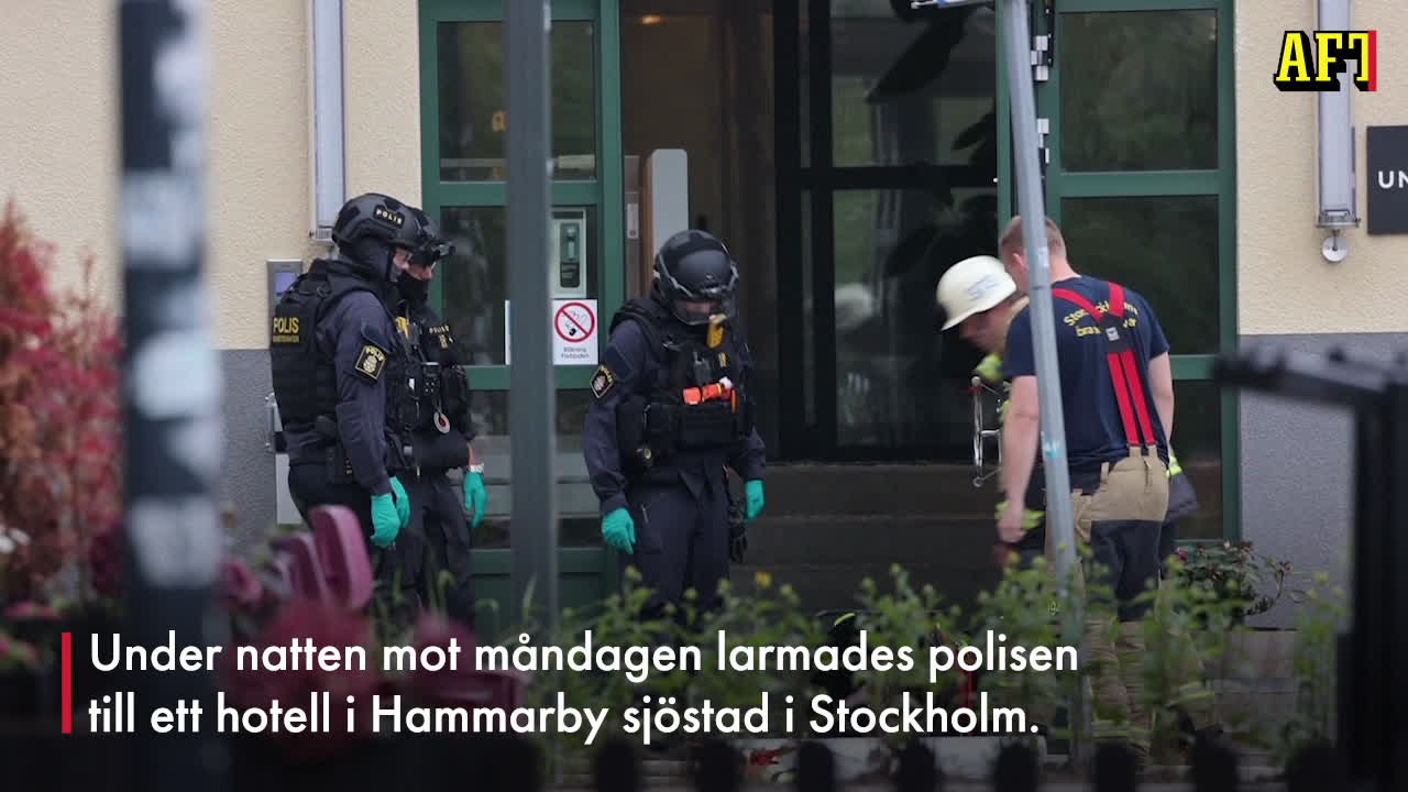 Polisinsats på hotell – bomblarm och brand