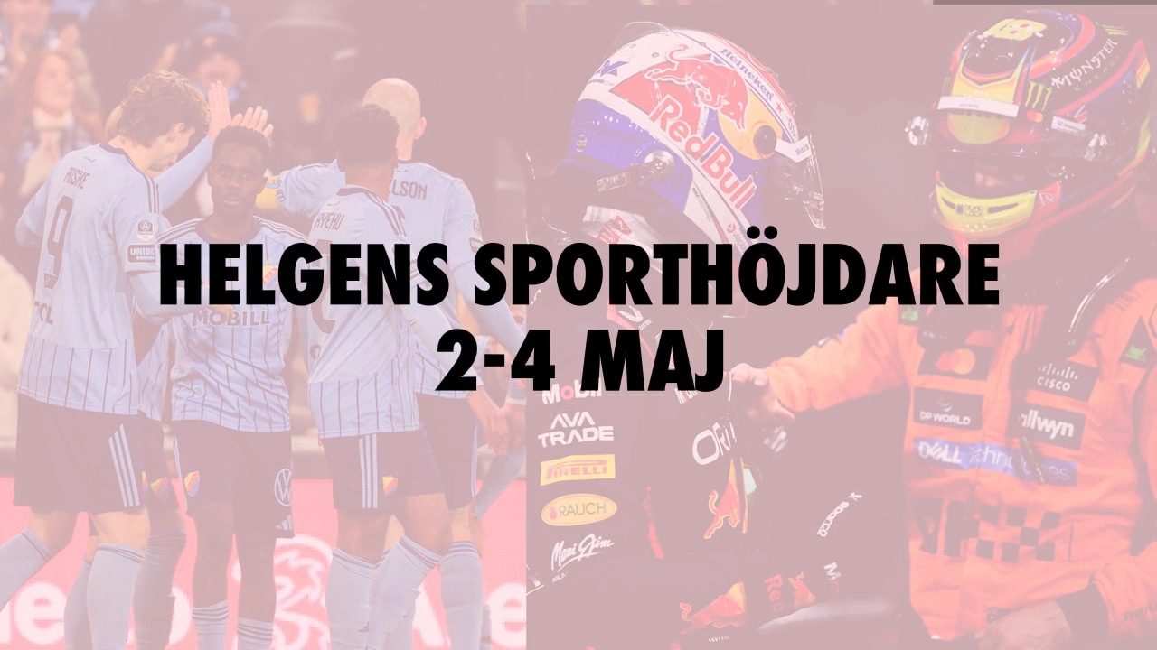 Här är helgens sporthöjdare 2-4 maj