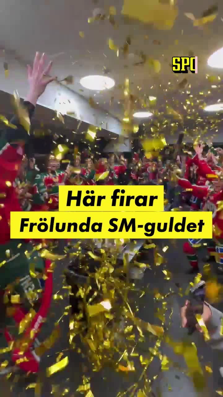 Här firar Frölunda SM-guldet