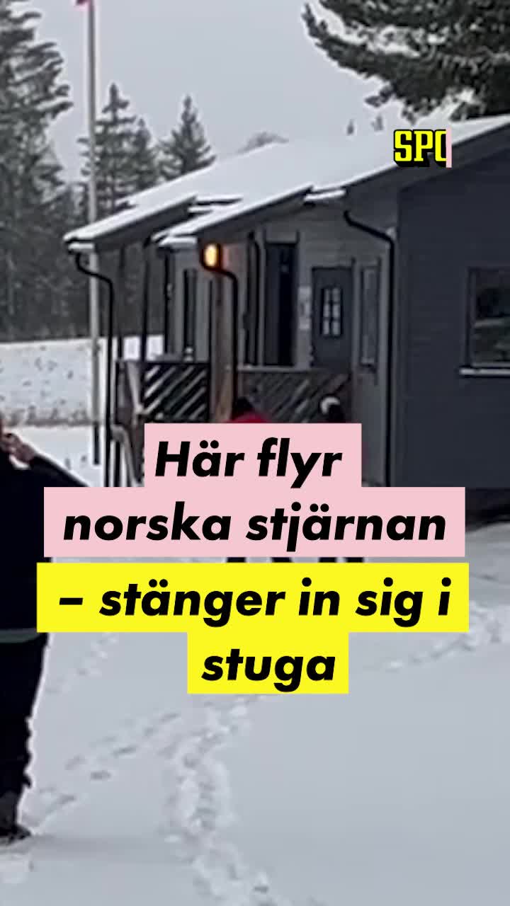 Norska stjärnan flyr – stänger in sig i stuga