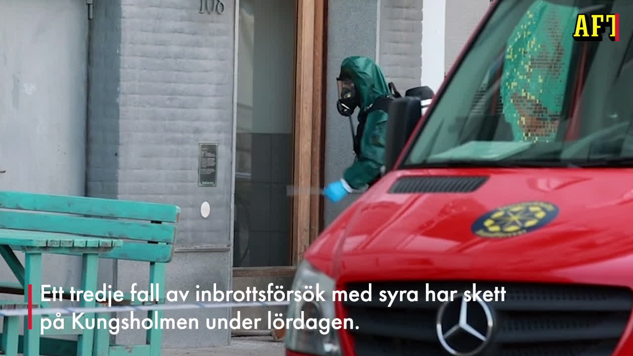 Ännu fler inbrottsförsök med misstänkt syra på Kungsholmen