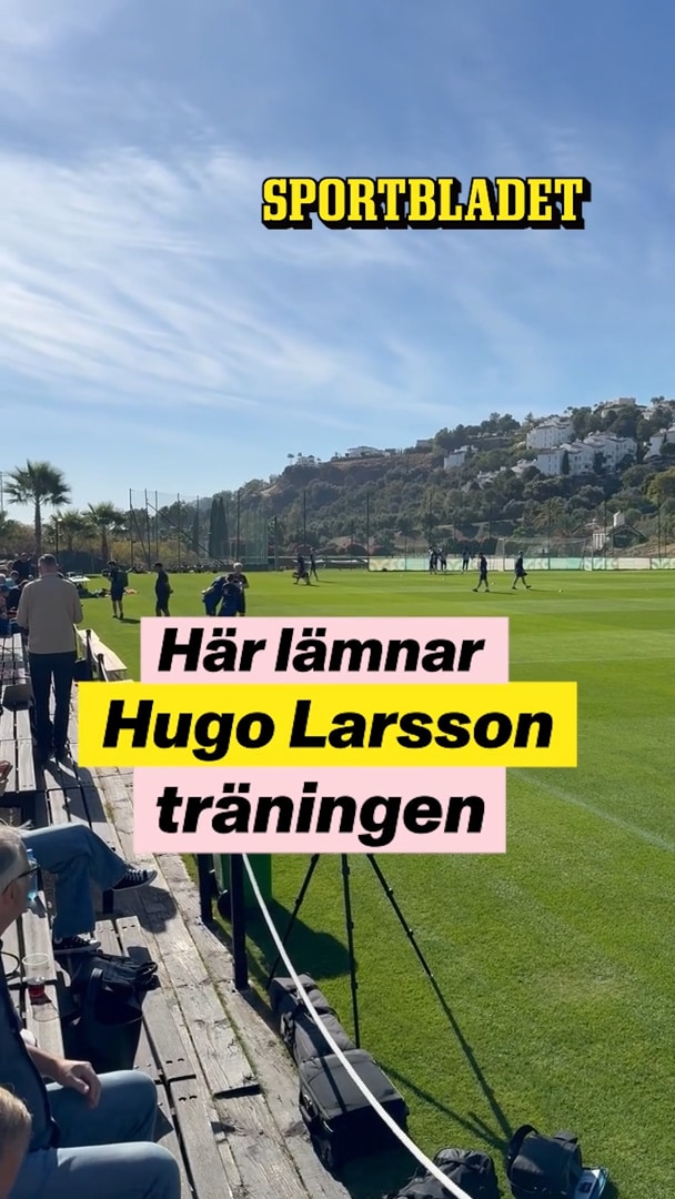Här lämnar Hugo Larsson landslagets träning