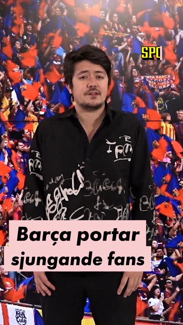 Barcelona portar sjungande fans