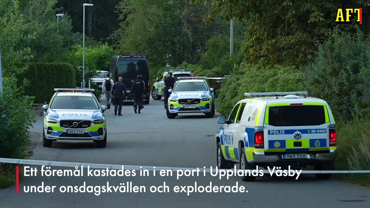 Explosion i port i Upplands Väsby