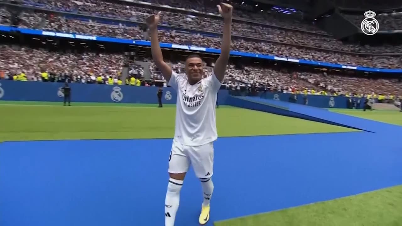 Här presenteras Mbappé av Real Madrid