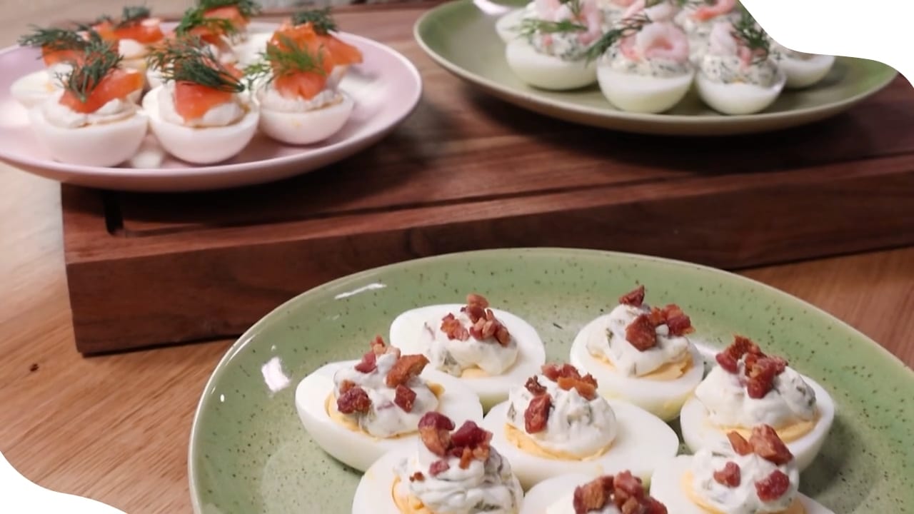 3 läckra toppings på ägghalvor