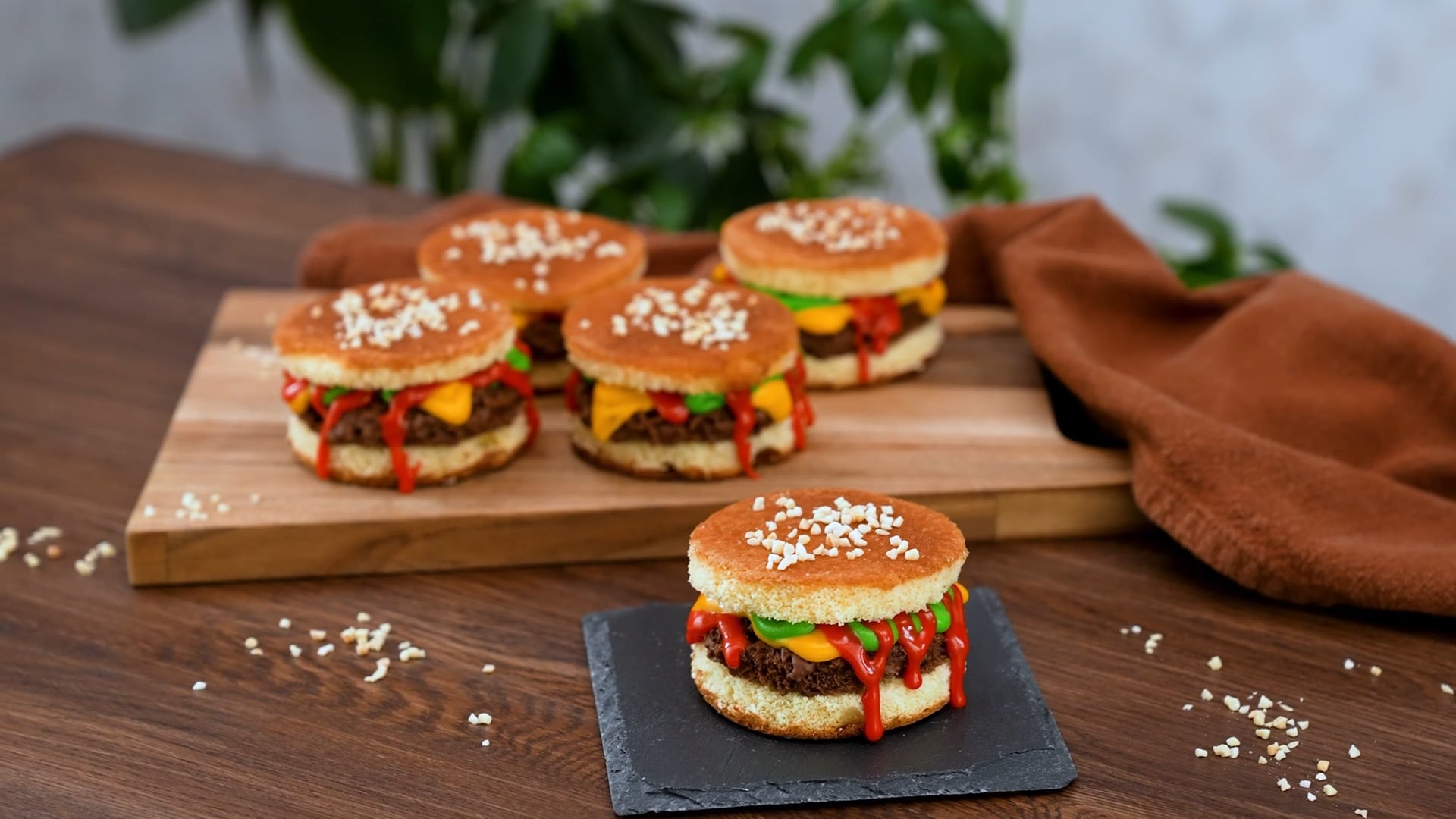 Minihamburgare av sockerkaka