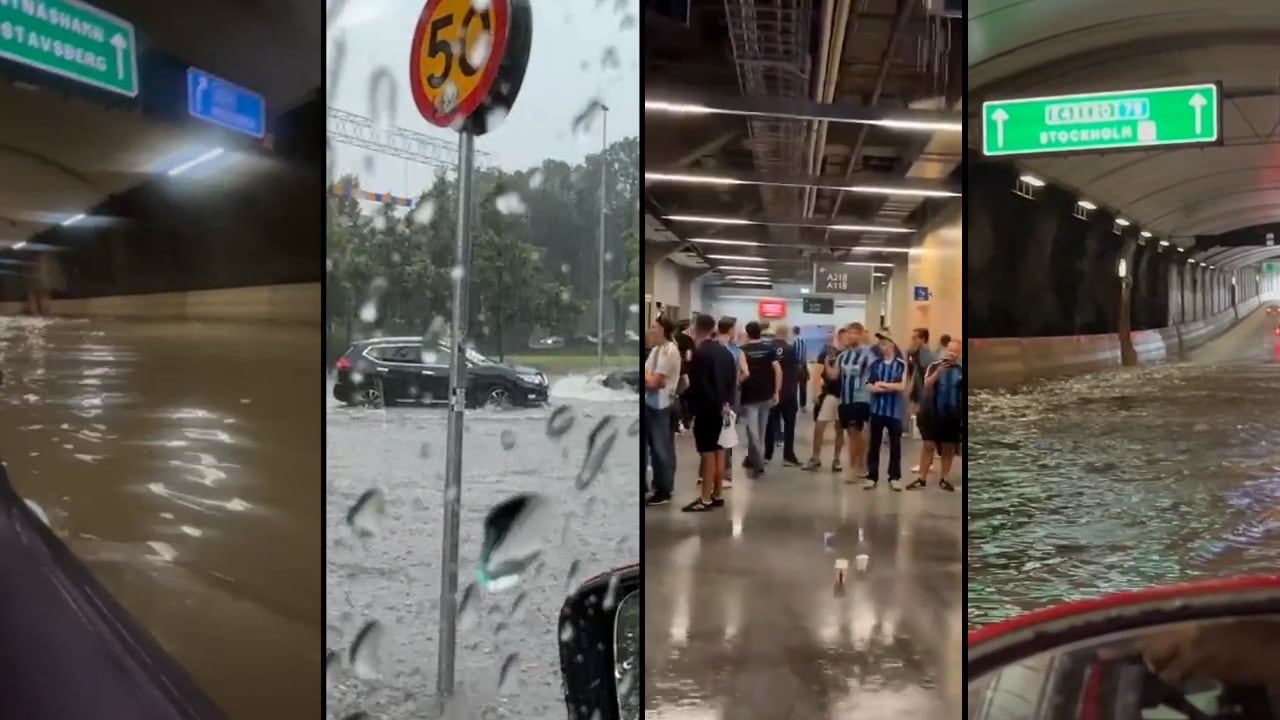 Se översvämningen i Stockholm: ”Vad i helvete”