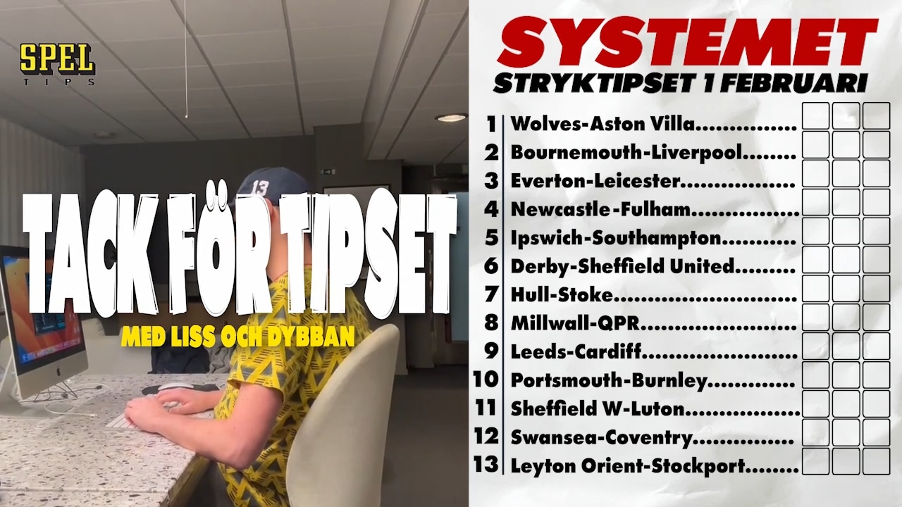 Tack för tipset: Guide till stryktipset 1 februari
