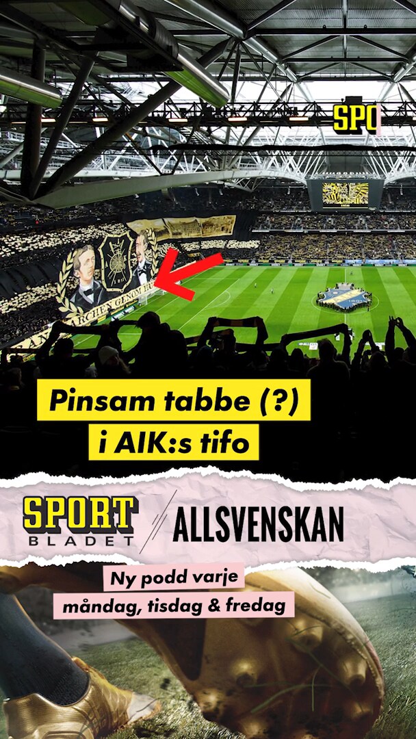 Pinsam tabbe (?) i AIK:s tifo