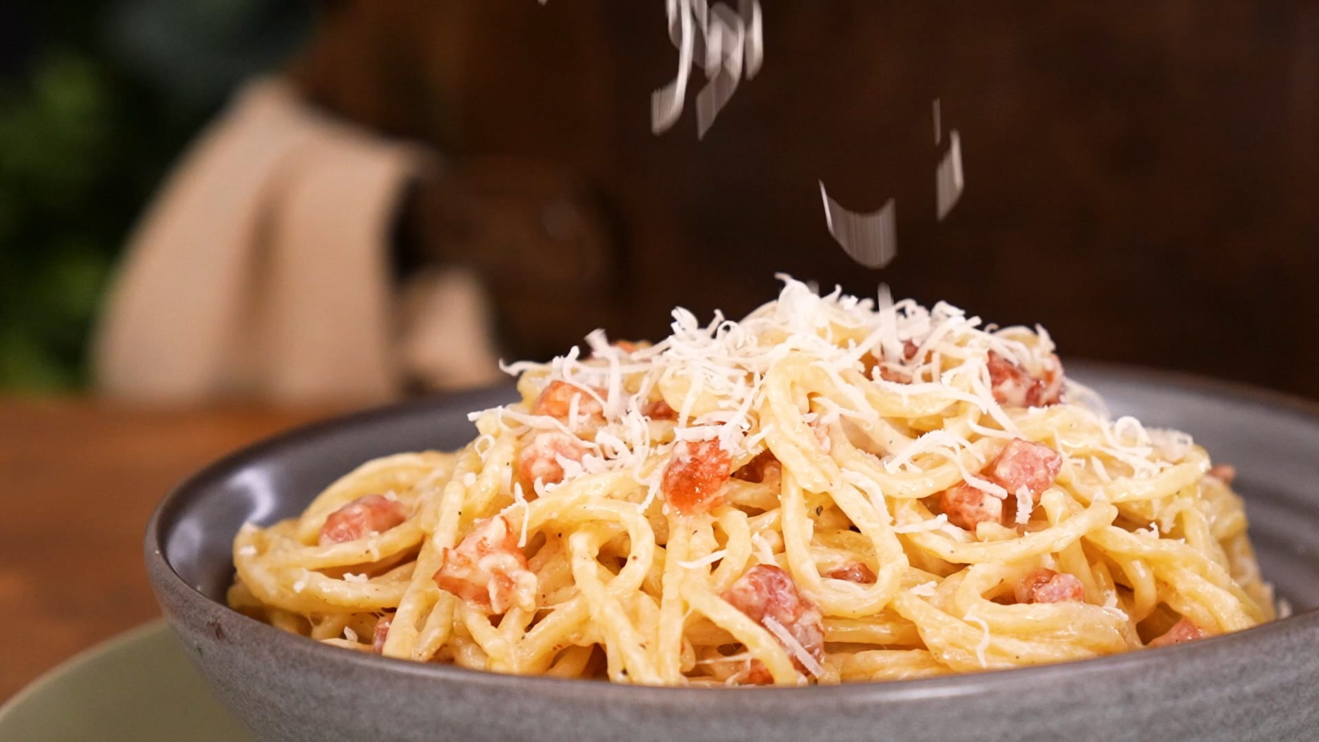 Pasta carbonara med grädde