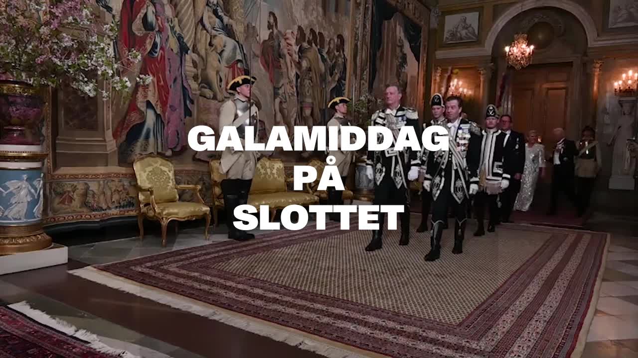 Här anländer kungligheterna till galamiddagen