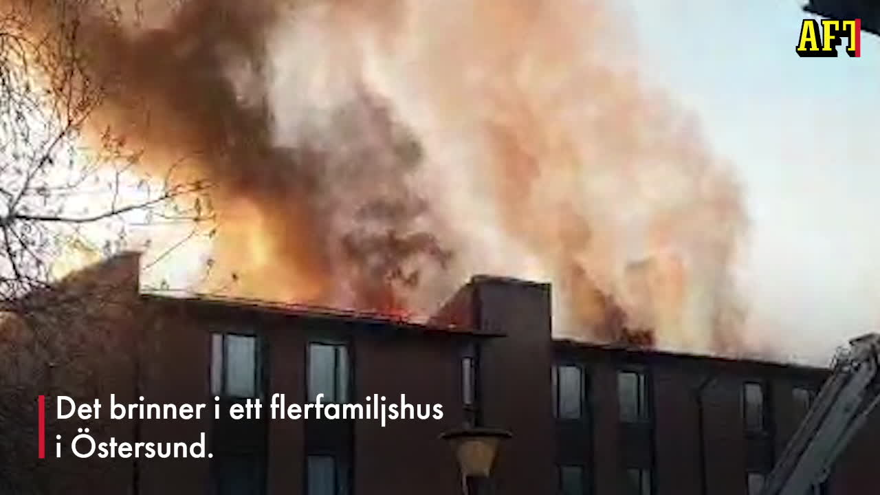 Brand i flerfamiljshus i Östersund