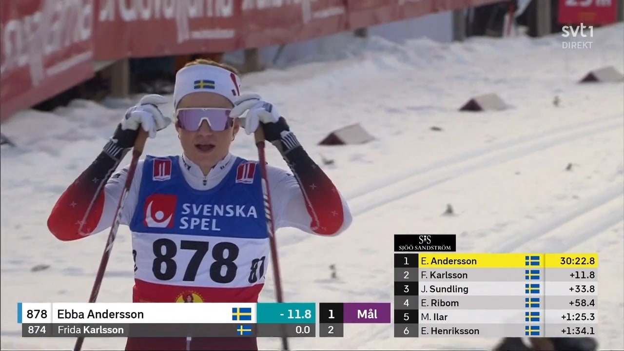 Ebba Andersson vinner mot Frida Karlsson