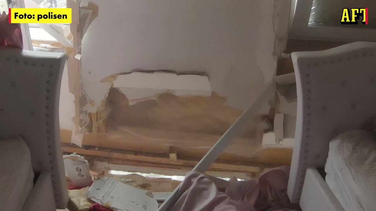 Polisens egna film: Huset inifrån efter explosionen