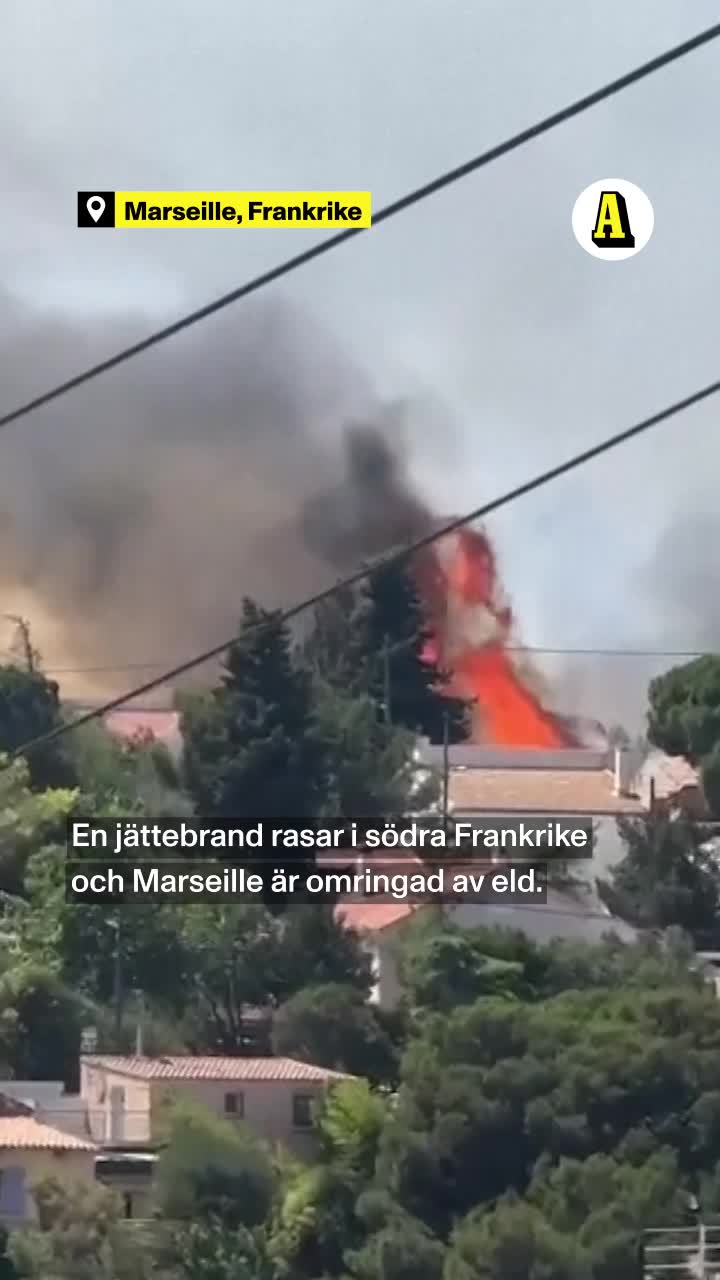 Jättebränder hotar Marseille- flyg ställs in