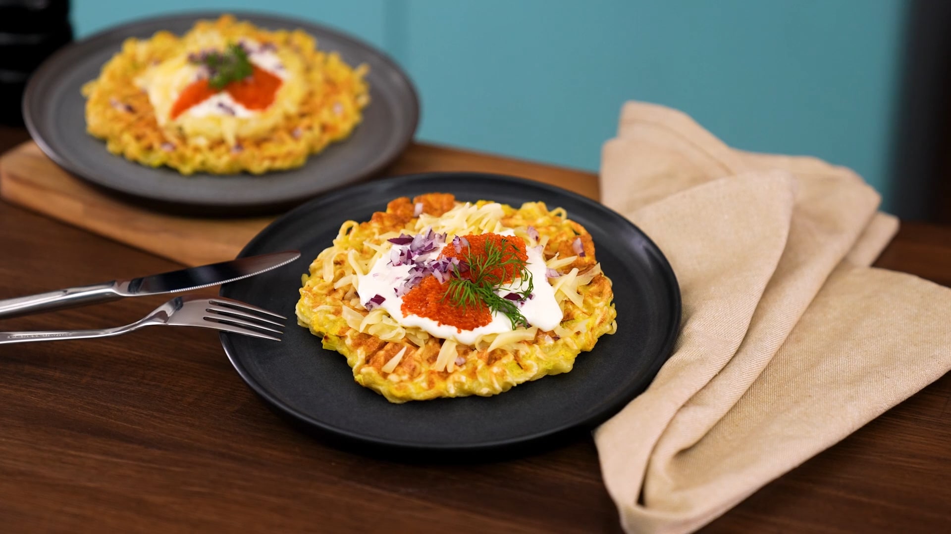 Smarriga och enkla nudelvåfflor