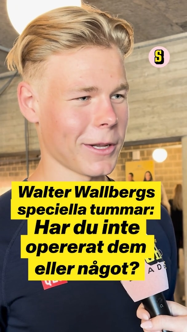 Wallberg visar upp speciella tummarna