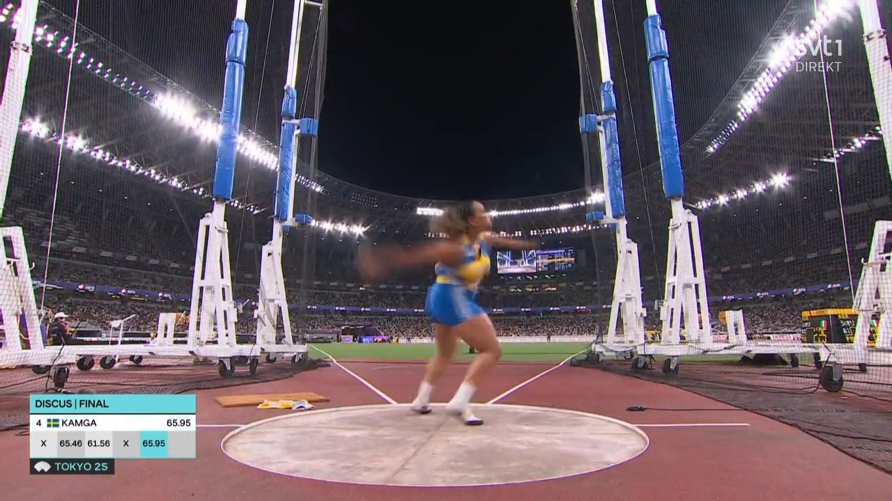 Se när Kamga slår svenskt rekord på VM – två gånger om