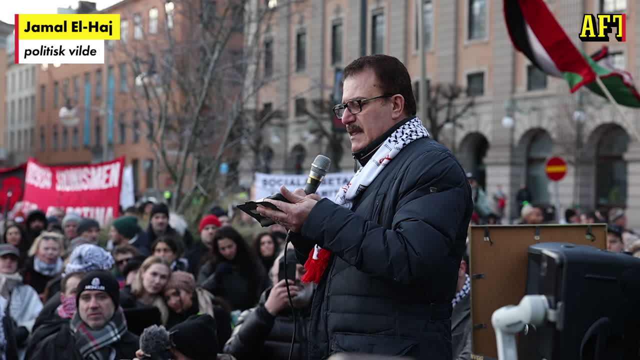 Jamal El-Haj höll tal men svarade inte på frågor om riksdagsplatsen