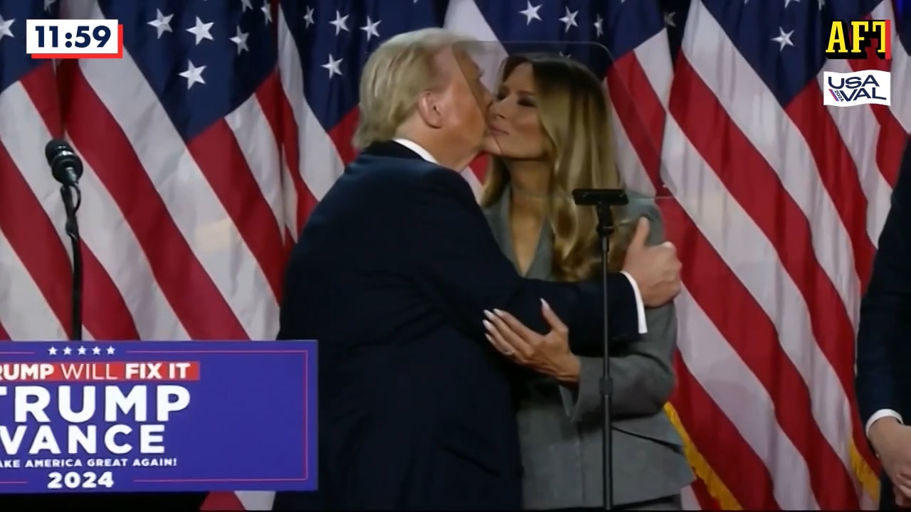 Donald Trump hyllade Melania under sitt segertal