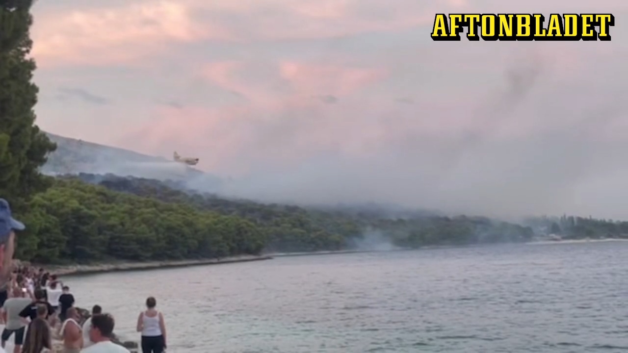 Här vattenbombar flygplanen bränderna i Kroatien