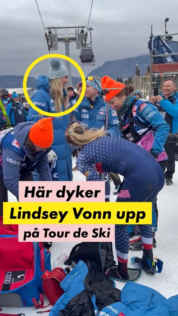 Här dyker Lindsey Vonn upp på Tour de ski