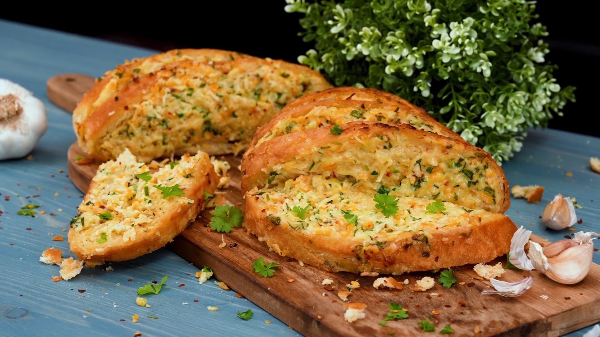 Vitlökslimpa med ost och örter