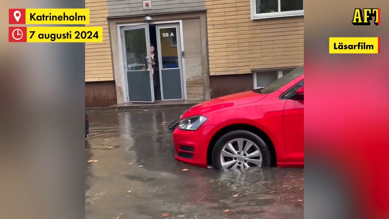 Se översvämningen i Katrineholm