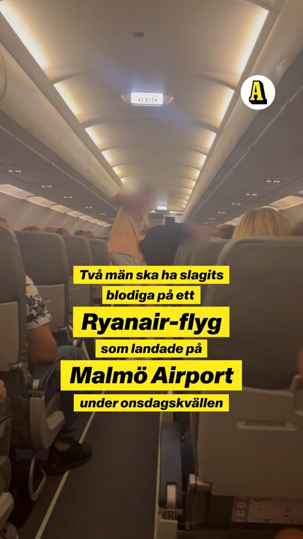 Blodigt slagsmål på Ryanair-flyg i Malmö