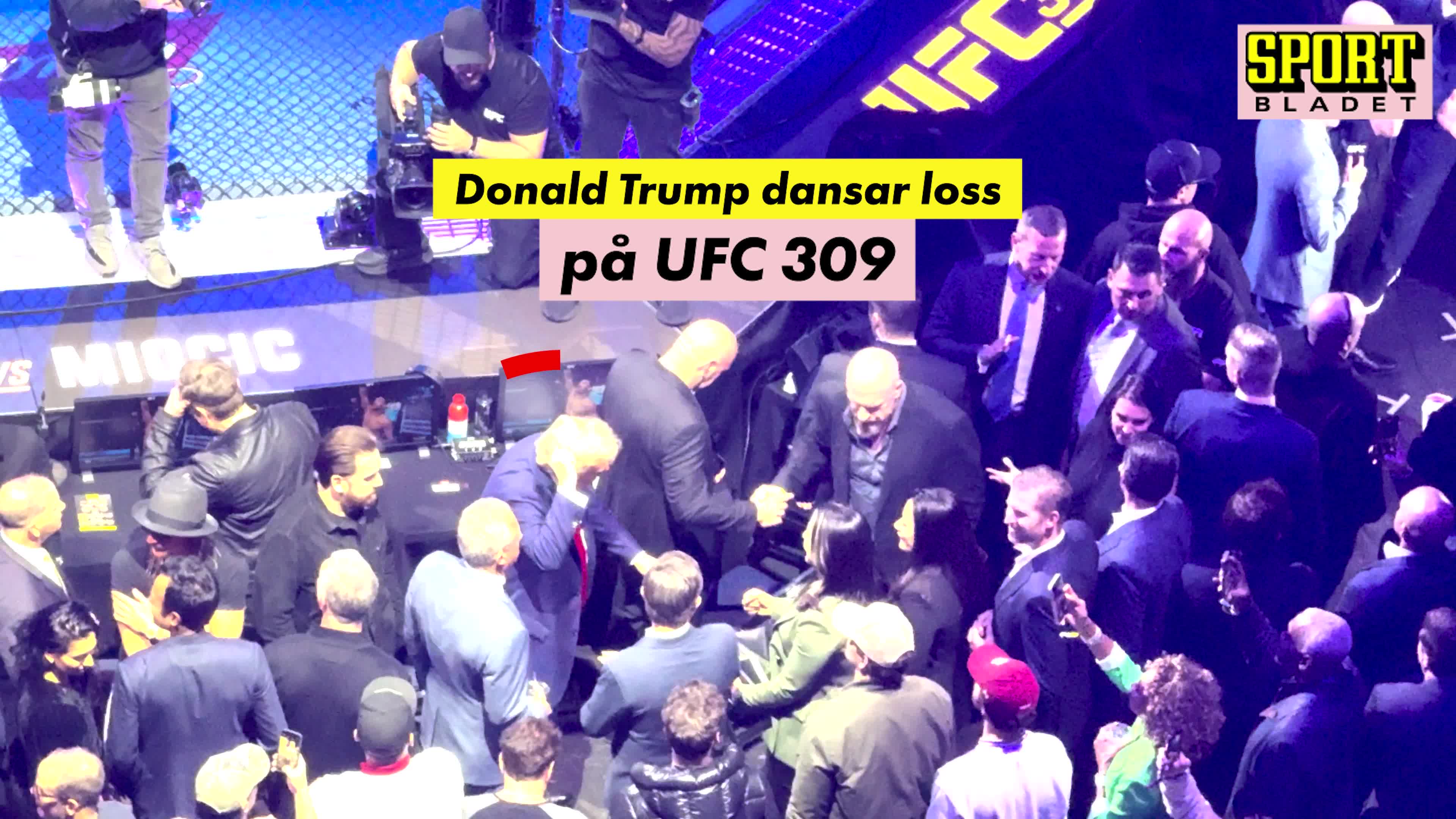 Här dansar Donald Trump loss på UFC 309