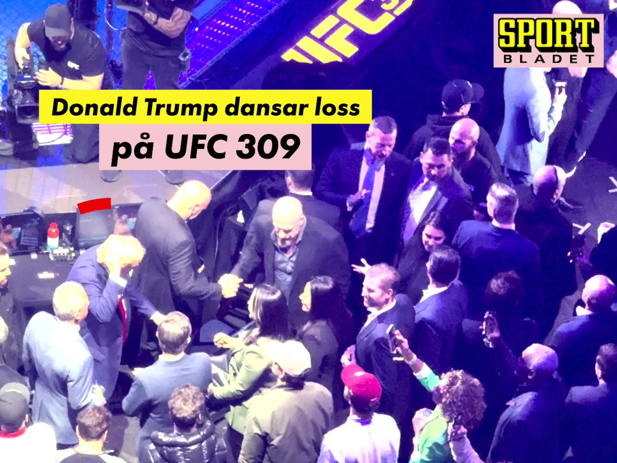 Här dansar Donald Trump loss på UFC 309