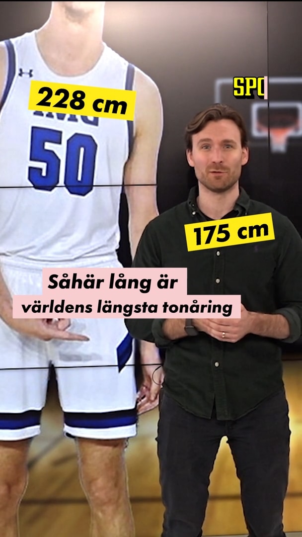 228 (!) cm lång – megatalang i basket