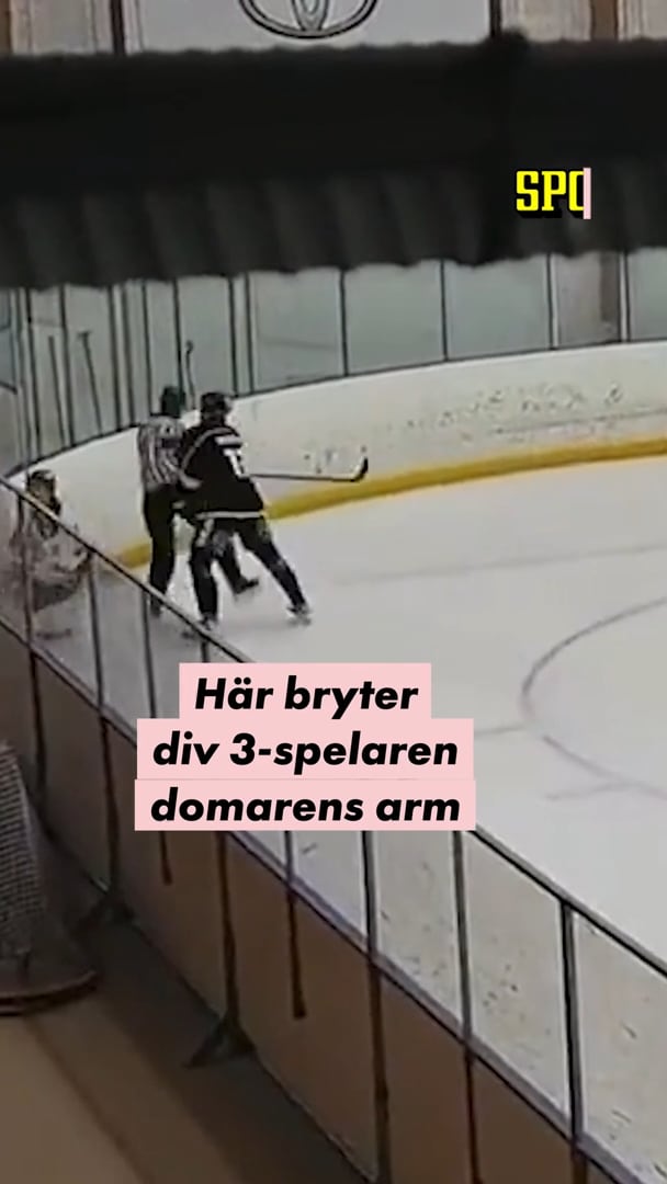 Här bryter div 3-spelaren armen på domaren