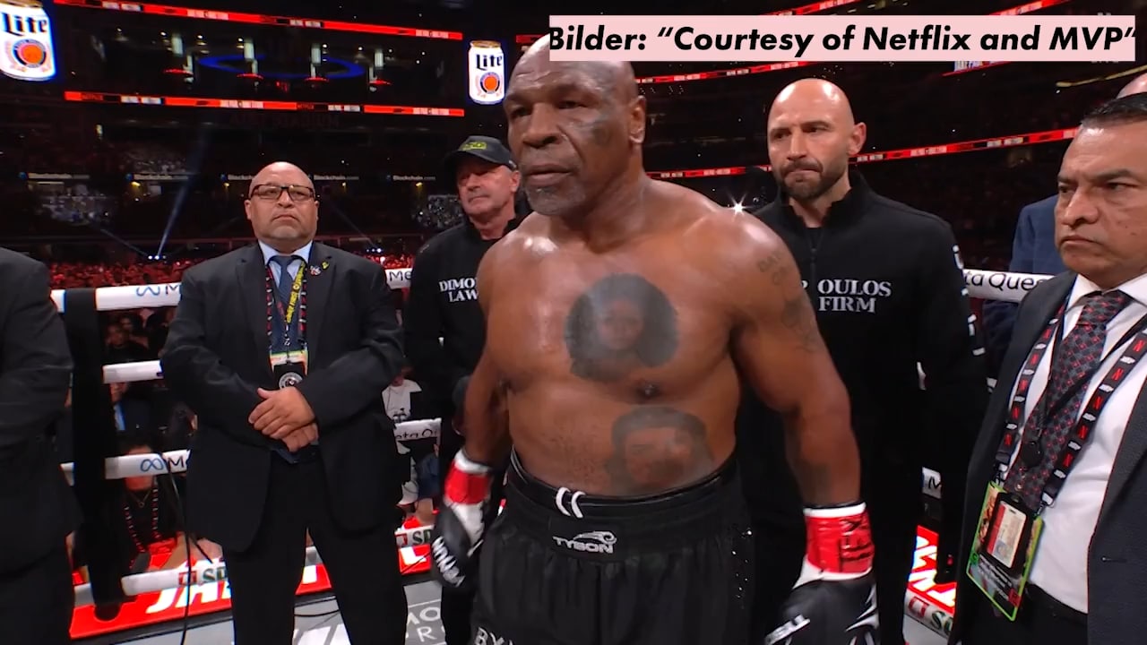 Se bilder från matchen mellan Mike Tyson och Jake Paul