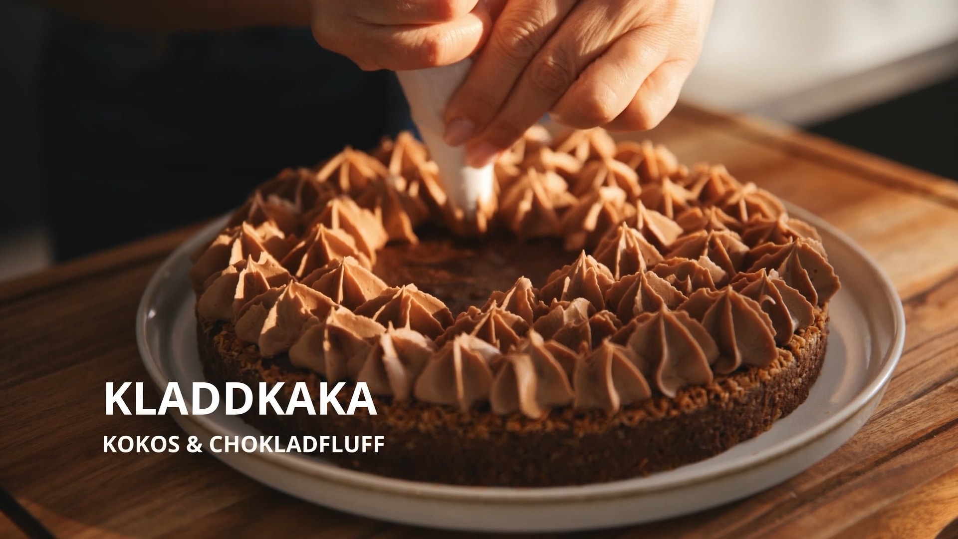 Kladdkaka med kokos och chokladfluff