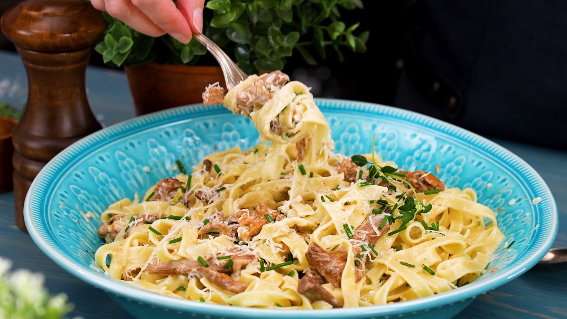 Krämig kantarellpasta