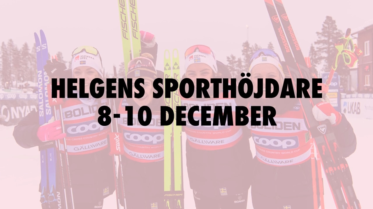 Här är helgens sporthöjdare 8-10 december