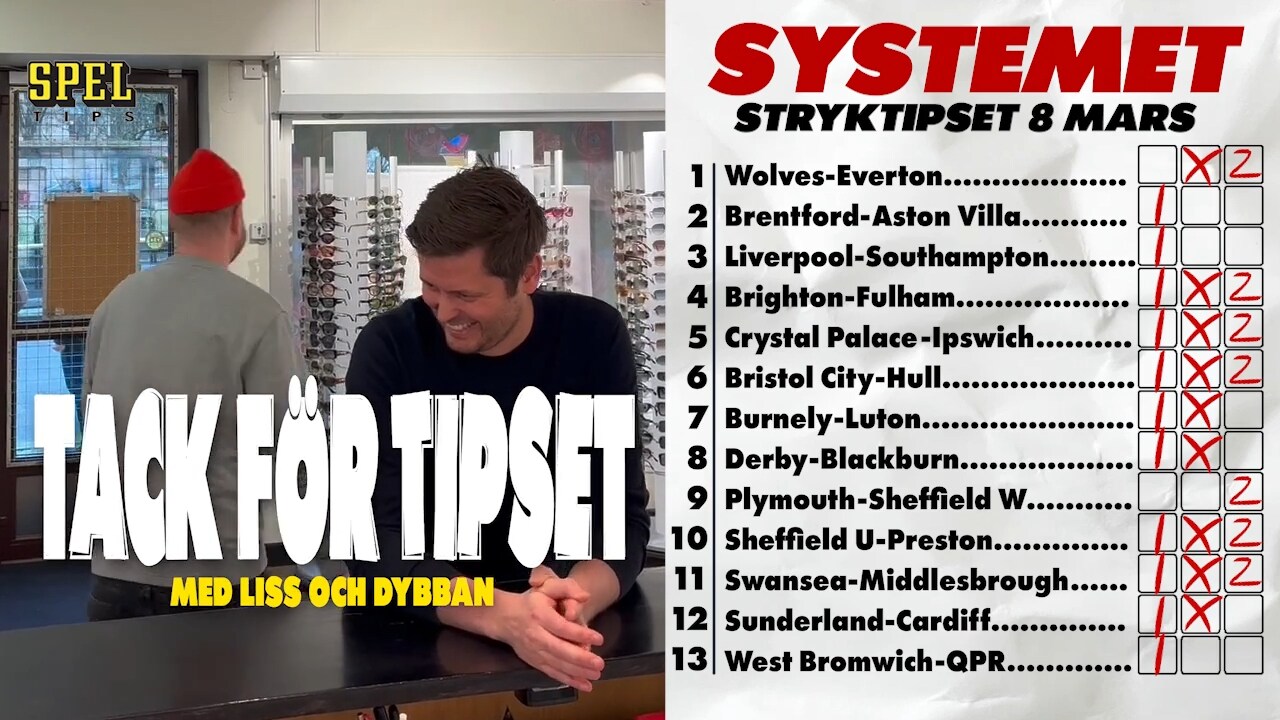 Stryktipset 8 mars: Experterna guidar till 13 rätt