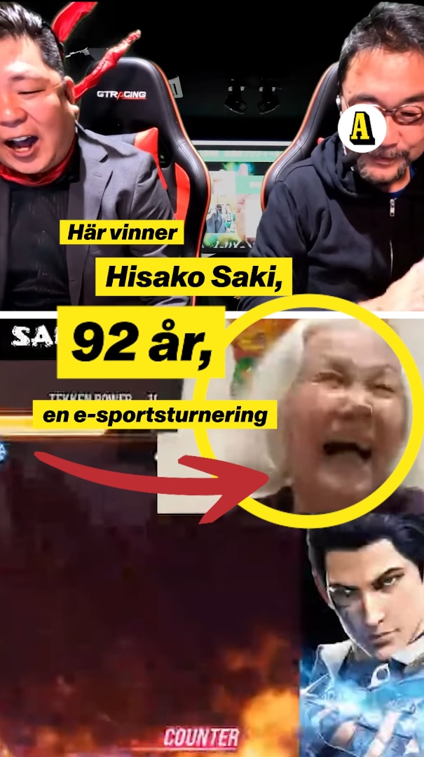 Här vinner Hisako Saki, 92, en e-sportsturnering