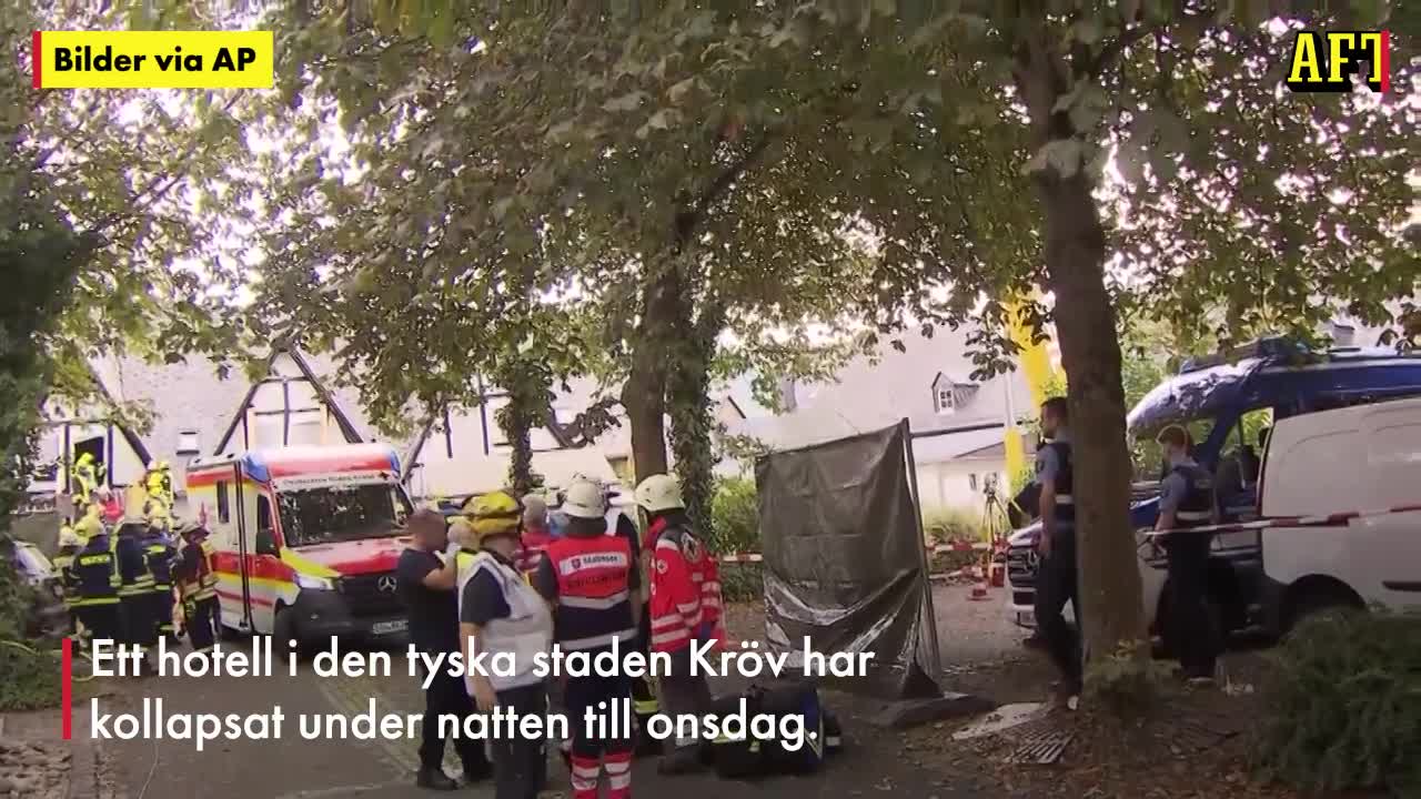 Stor räddningsinsats efter hotellkollapsen
