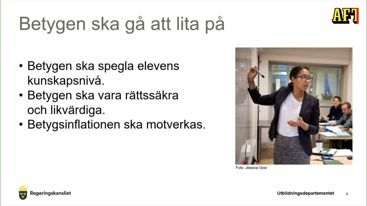 Så kan nya betygen i skolan se ut