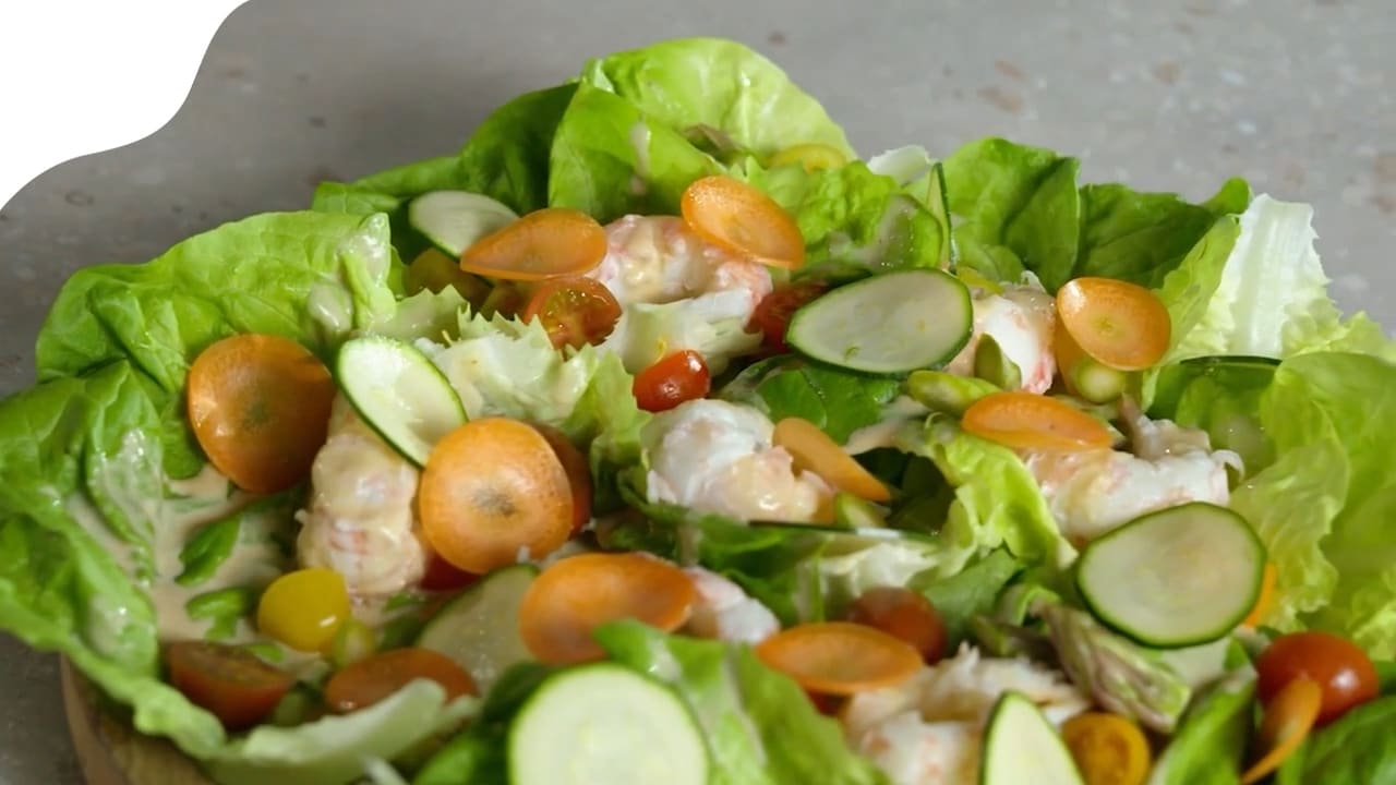 Sallad på kokta havskräftor