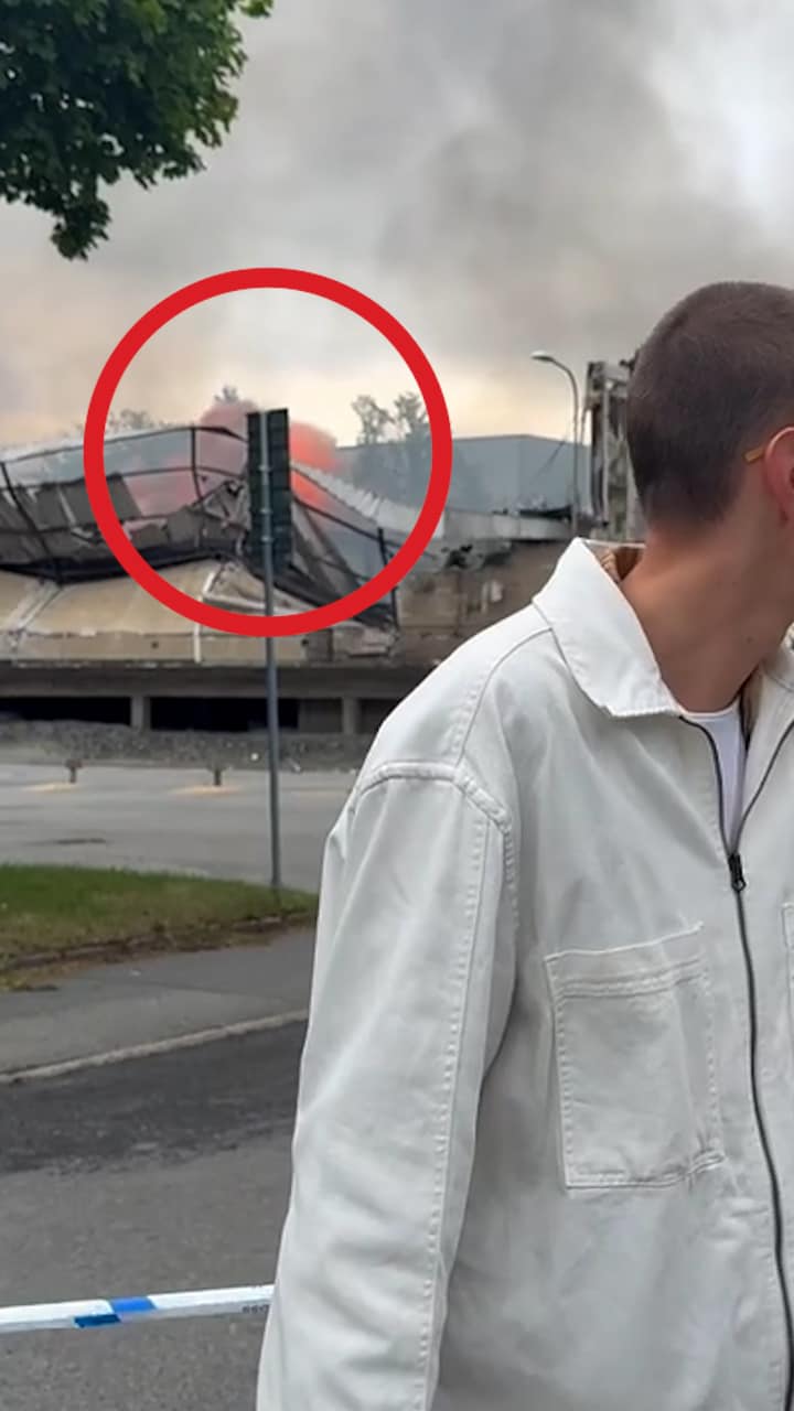 Här exploderar det vid branden: ”Jävlar”