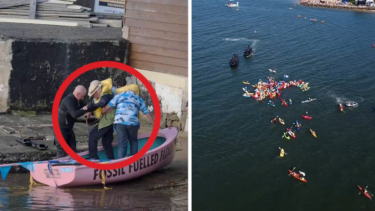 Här grips 97-åringen efter klimatdemonstration