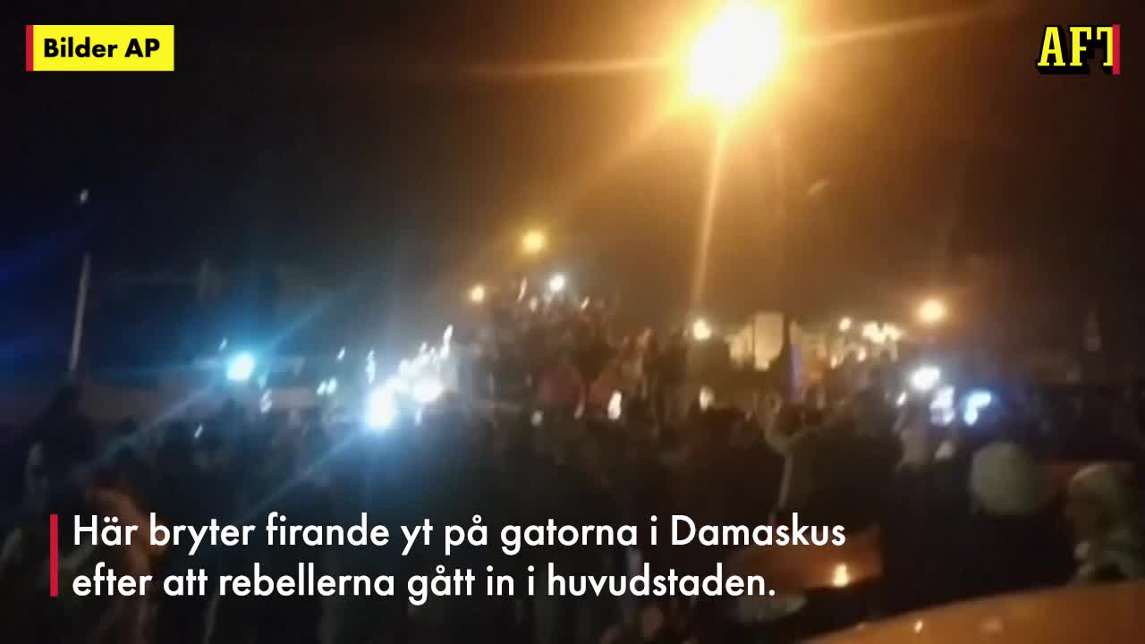 Här firar rebellerna på Damaskus gator
