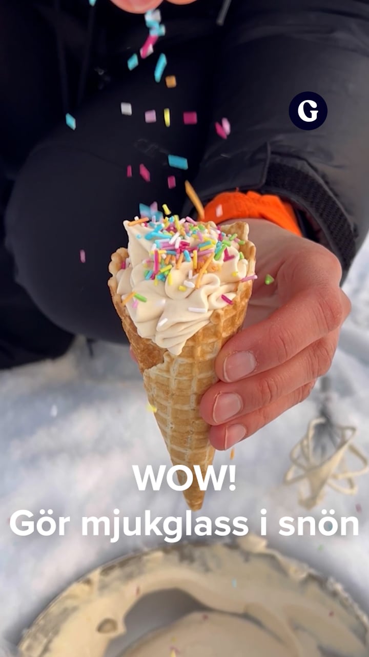 Virala knepet – gör mjukglass i snön