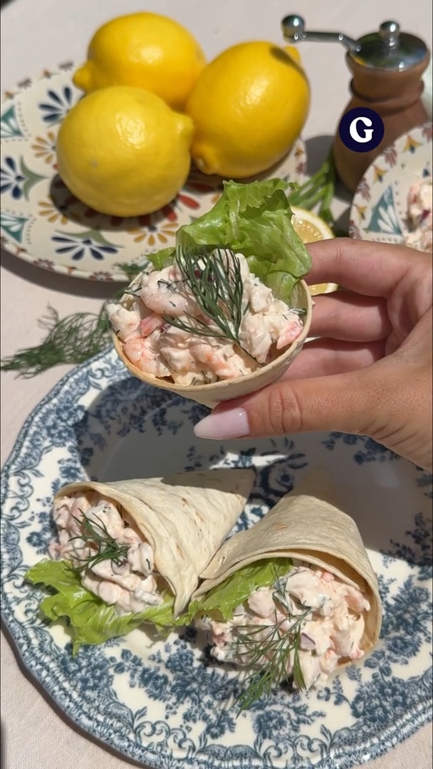 Tortillakoner med skagenröra