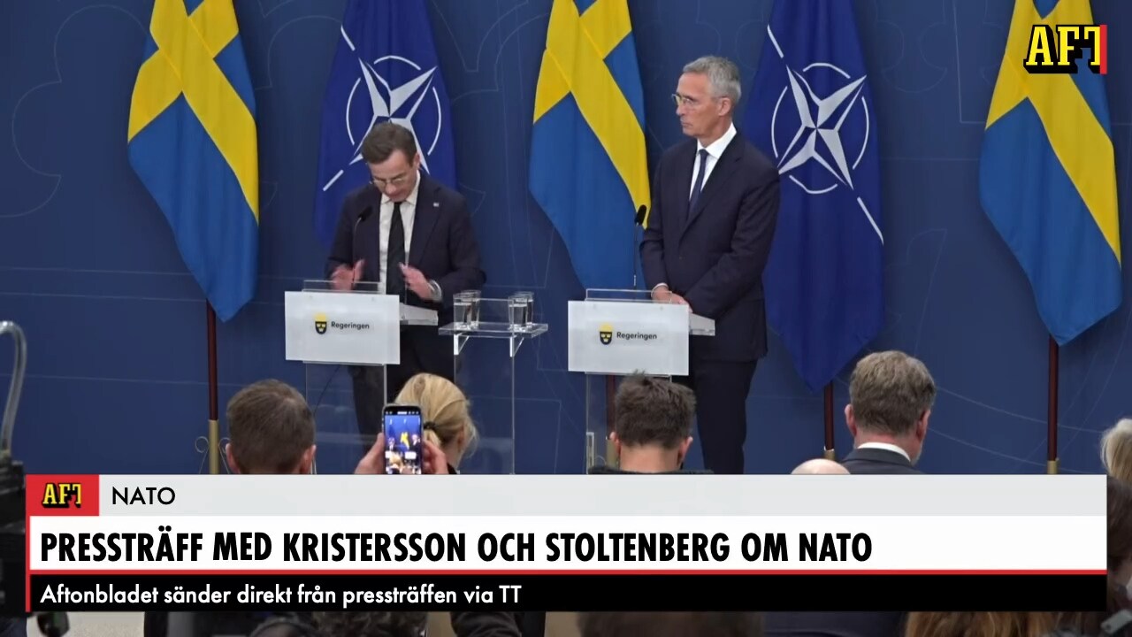 Pressträff med Ulf Kristersson och Stoltenberg om NATO